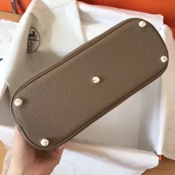 Hermes Taupe Clemence Bolide 27cm Ručně vyráběná taška