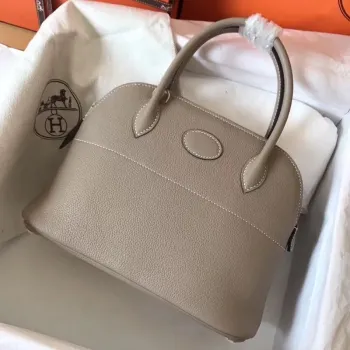 Hermes Tourterelle Clemence Bolide 27cm Ručně vyráběná taška