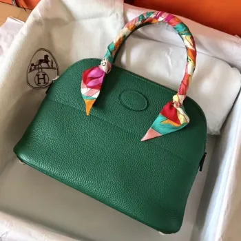 Hermes Vert Vertigo Clemence Bolide 27cm Ručně vyráběná taška