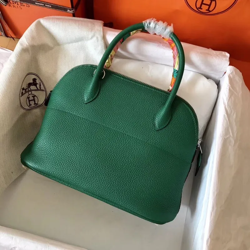 Hermes Vert Vertigo Clemence Bolide 27cm Ručně vyráběná taška
