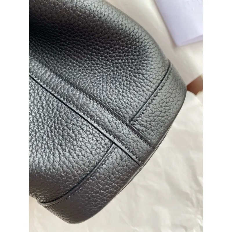 Hermes Garden Party 30 Ručně vyráběná taška v černé kůži Clemence