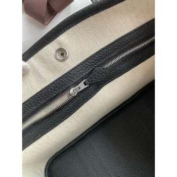 Hermes Garden Party 30 Ručně vyráběná taška v černé kůži Clemence