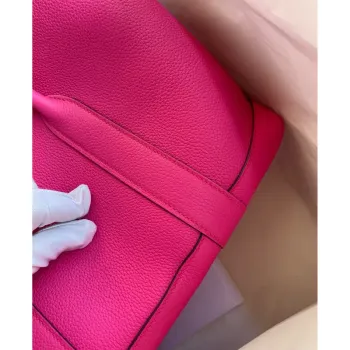 Hermes Garden Party 30 Ručně vyráběná taška v růžové červené kůži Clemence