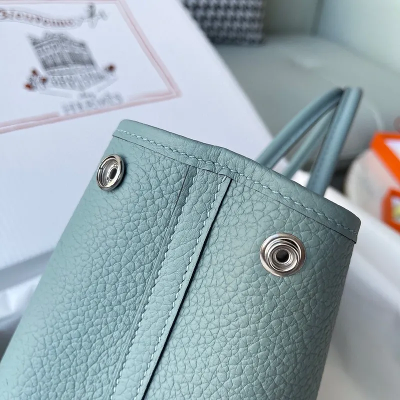 Hermes Garden Party 30 Ručně vyráběná taška z kůže Ciel Negonda