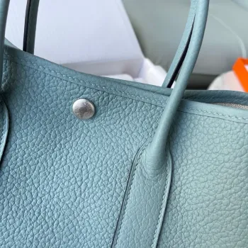 Hermes Garden Party 30 Ručně vyráběná taška z kůže Ciel Negonda