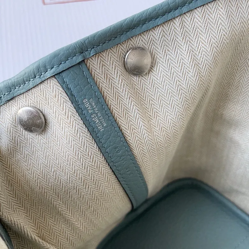 Hermes Garden Party 30 Ručně vyráběná taška z kůže Ciel Negonda