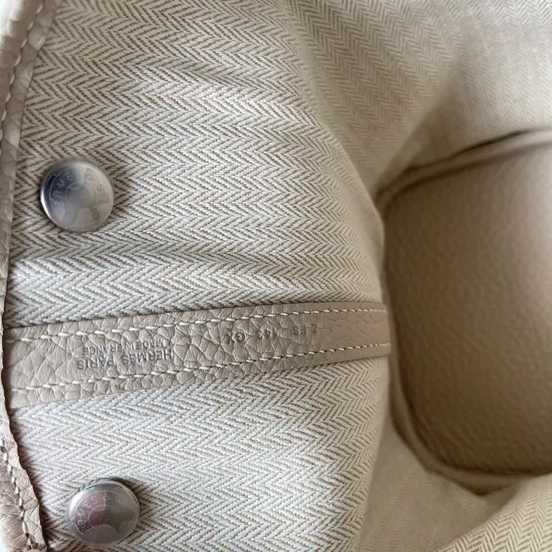 Hermes Garden Party 30 Ručně vyráběná taška z kůže Beton Negonda