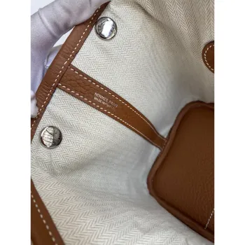 Hermes Garden Party 30 Ručně vyráběná taška z zlaté Negonda kůže