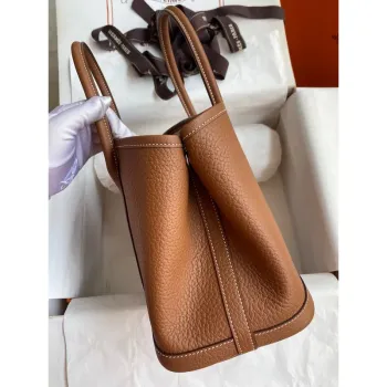 Hermes Garden Party 30 Ručně vyráběná taška z zlaté Negonda kůže