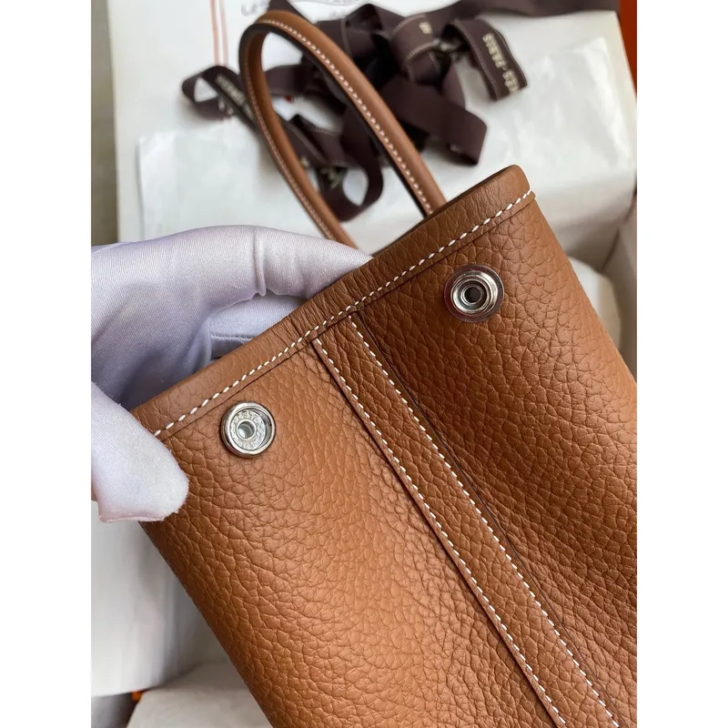 Hermes Garden Party 30 Ručně vyráběná taška z zlaté Negonda kůže