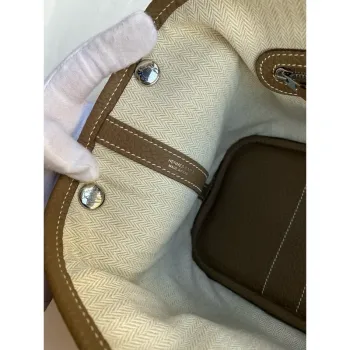 Hermes Garden Party 30 Ručně vyráběná taška v kůži Negonda v barvě taupe