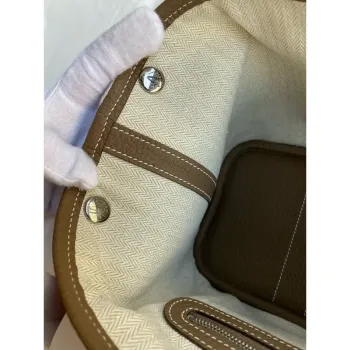 Hermes Garden Party 30 Ručně vyráběná taška v kůži Negonda v barvě taupe