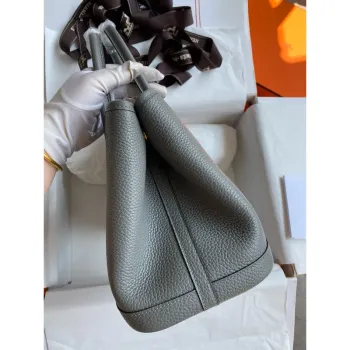 Hermes Garden Party 30 Ručně vyrobená taška v kůži Gris Meyer Clemence