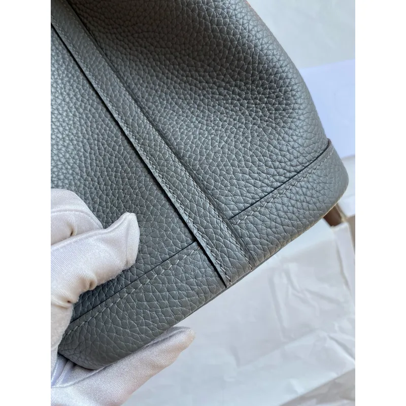 Hermes Garden Party 30 Ručně vyrobená taška v kůži Gris Meyer Clemence