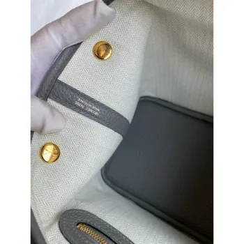 Hermes Garden Party 30 Ručně vyrobená taška v kůži Gris Meyer Clemence