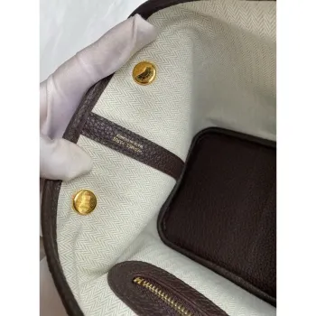 Hermes Garden Party 30 Ručně vyráběná taška v kůži Ebene Clemence