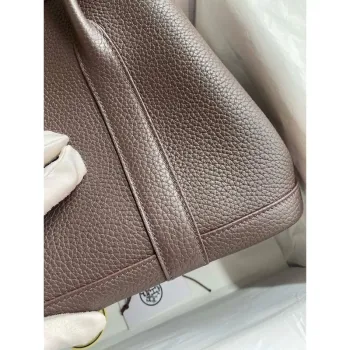 Hermes Garden Party 30 Ručně vyráběná taška v kůži Ebene Clemence