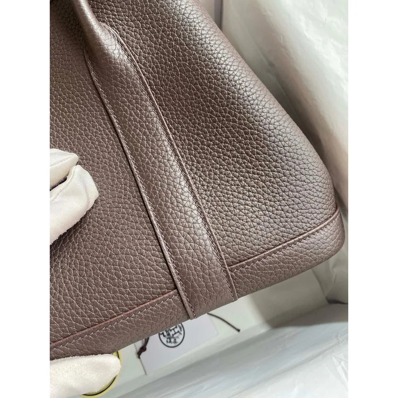 Hermes Garden Party 30 Ručně vyráběná taška v kůži Ebene Clemence