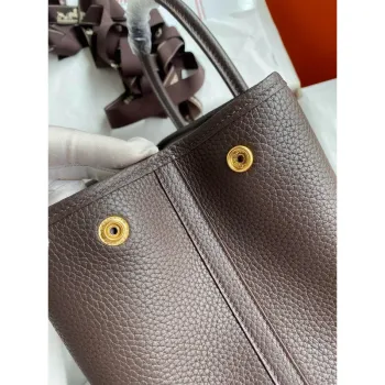 Hermes Garden Party 30 Ručně vyráběná taška v kůži Ebene Clemence