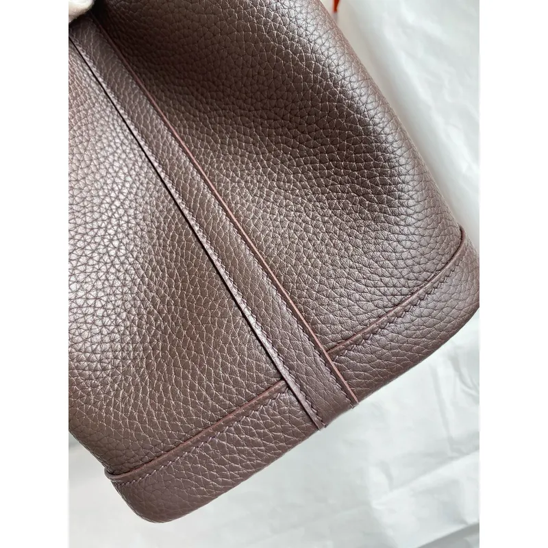 Hermes Garden Party 30 Ručně vyráběná taška v kůži Ebene Clemence