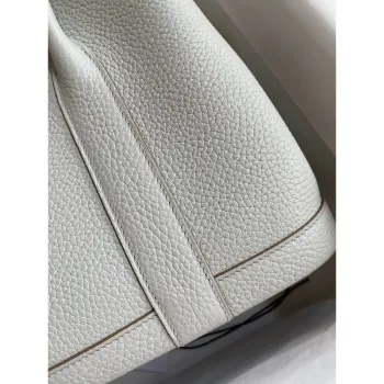 Hermes Garden Party 30 Ručně vyráběná taška v perlově šedé kůži Clemence