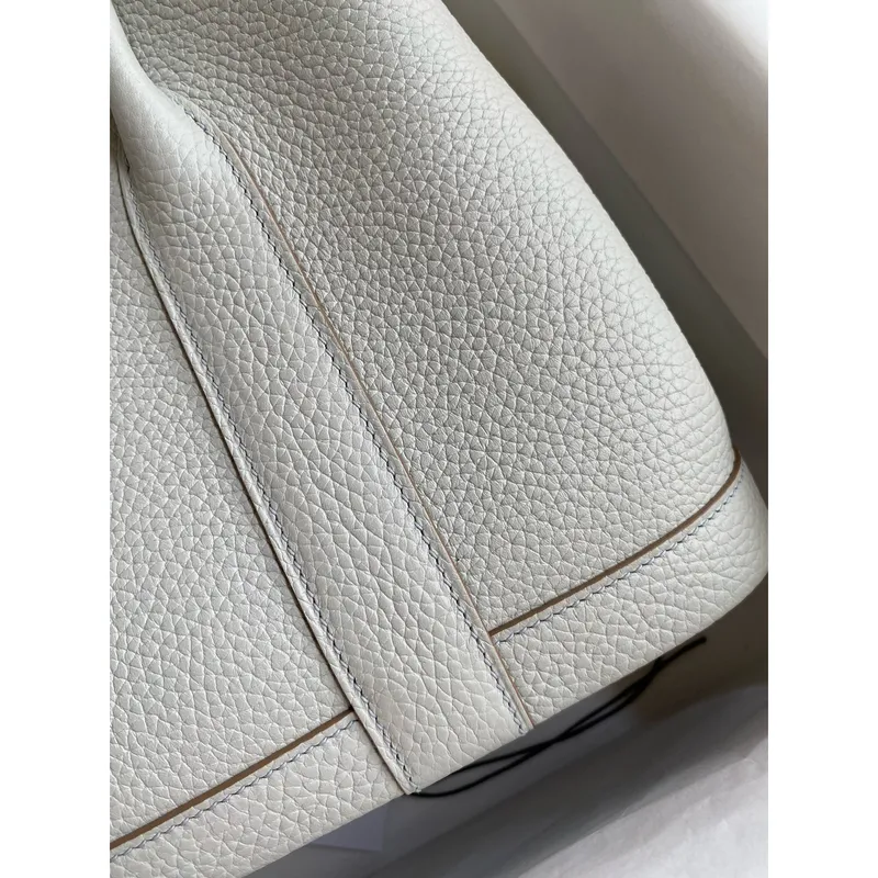 Hermes Garden Party 30 Ručně vyráběná taška v perlově šedé kůži Clemence