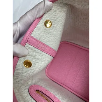 Hermes Garden Party 30 Ručně vyráběná taška z růžové sakurové kůže Clemence