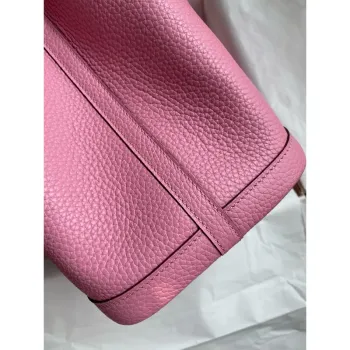 Hermes Garden Party 30 Ručně vyráběná taška z růžové sakurové kůže Clemence