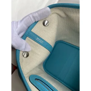 Hermes Garden Party 30 Ručně vyráběná taška v modré de Nord kůži Clemence