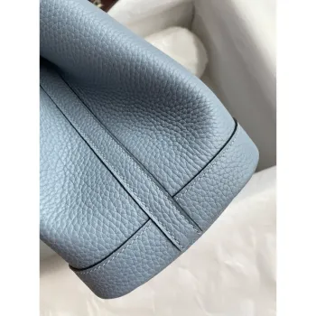 Hermes Garden Party 30 Ručně vyráběná taška v modré kůži Clemence