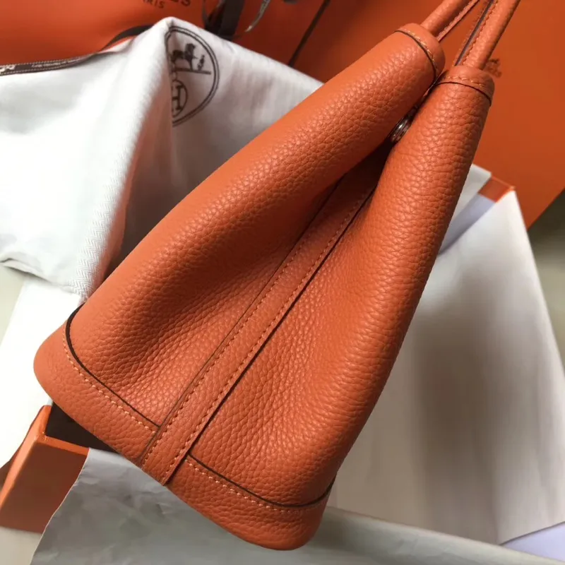 Hermes Orange Clemence Garden Party 30cm Ručně vyráběná taška