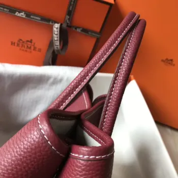 Hermes Ruby Clemence Garden Party 30cm Ručně vyráběná taška