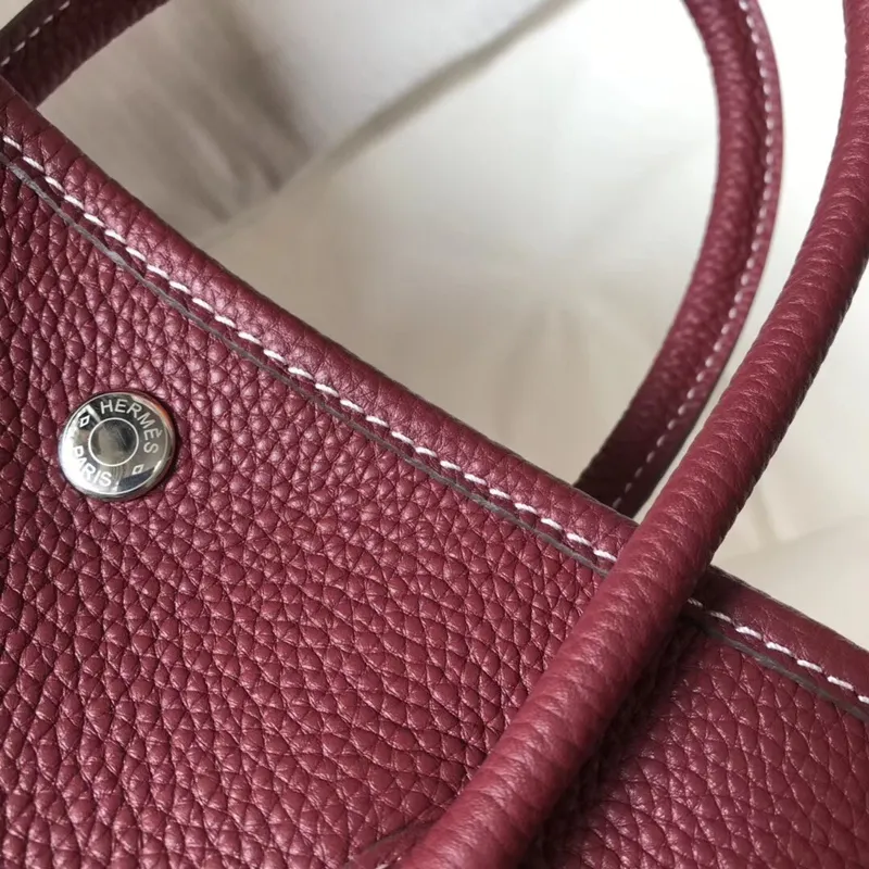 Hermes Ruby Clemence Garden Party 30cm Ručně vyráběná taška