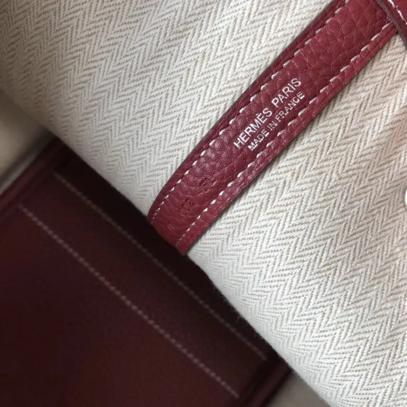 Hermes Ruby Clemence Garden Party 30cm Ručně vyráběná taška