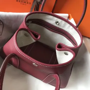 Hermes Ruby Clemence Garden Party 30cm Ručně vyráběná taška