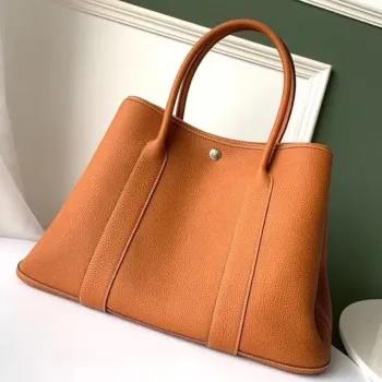 Hermes Tan Fjord Garden Party 30cm s potiskem podšívky