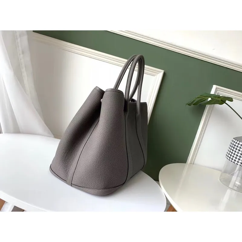 Hermes Šedá Fjord Zahradní Taška 30cm s Tiskem Podšívky