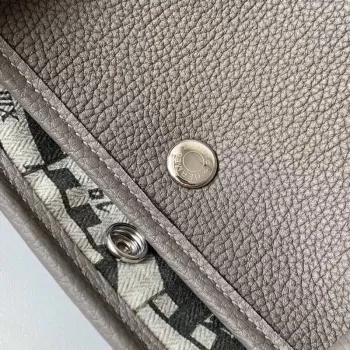 Hermes Šedá Fjord Zahradní Taška 30cm s Tiskem Podšívky