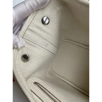 Hermes Garden Party 30 Ručně vyráběná taška z kůže Clemence v odstínu Craie