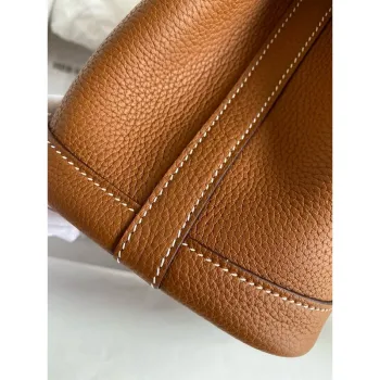 Hermes Garden Party 30 Ručně vyráběná taška z zlaté kůže Clemence