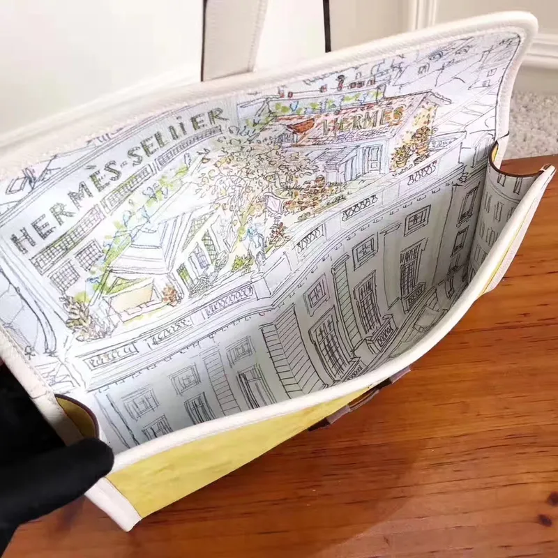 Hermes Žlutá semišová Jige Elan 29 Kabelka