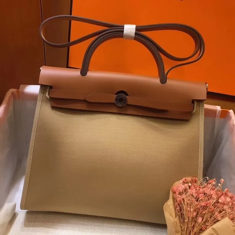 Hermes Herbag Zip 31cm Taška v Hnědé a Béžové