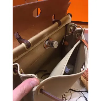 Hermes Herbag Zip 31cm Taška v Hnědé a Béžové