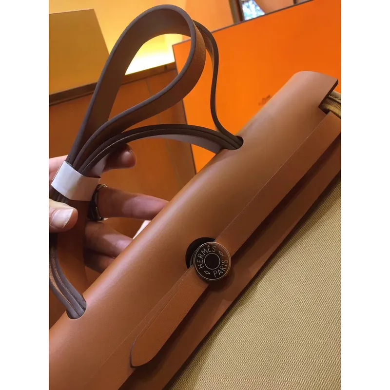 Hermes Herbag Zip 31cm Taška v Hnědé a Béžové