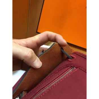 Hermes Herbag Zip 31cm Taška v barvách camel a bordeaux