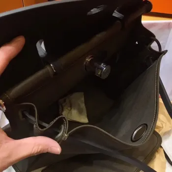 Hermes Herbag Zip 31cm Taška v černé a kanopě