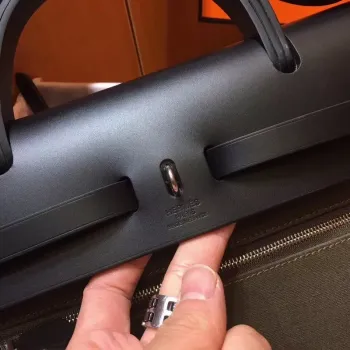 Hermes Herbag Zip 31cm Taška v černé a kanopě