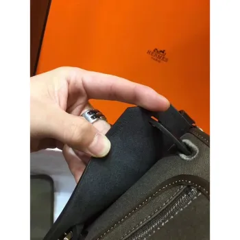 Hermes Herbag Zip 31cm Taška v černé a kanopě