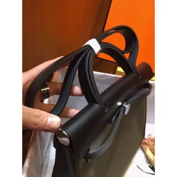 Hermes Herbag Zip 31cm Taška v černé a kanopě