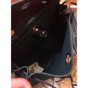 Hermes Herbag Zip 31cm Taška v námořnické modři a zelené